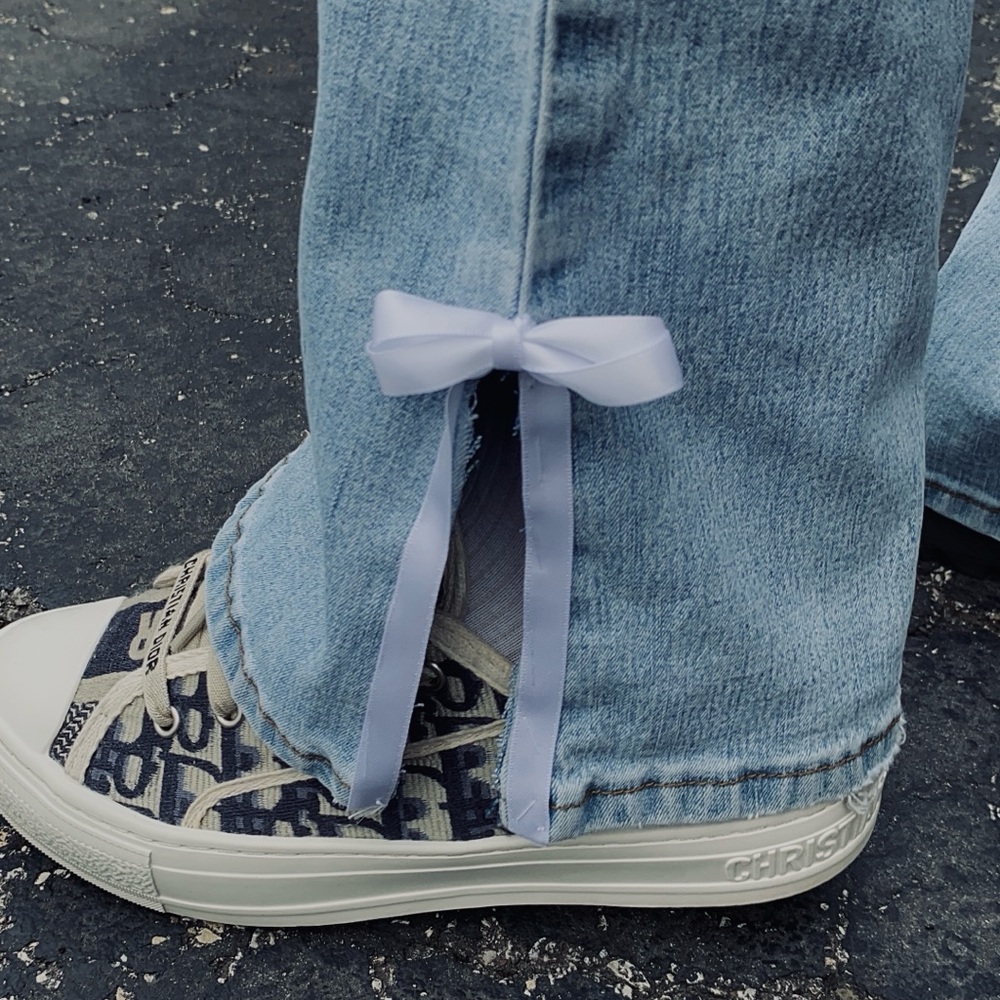 Custom Made half slit bow jeans